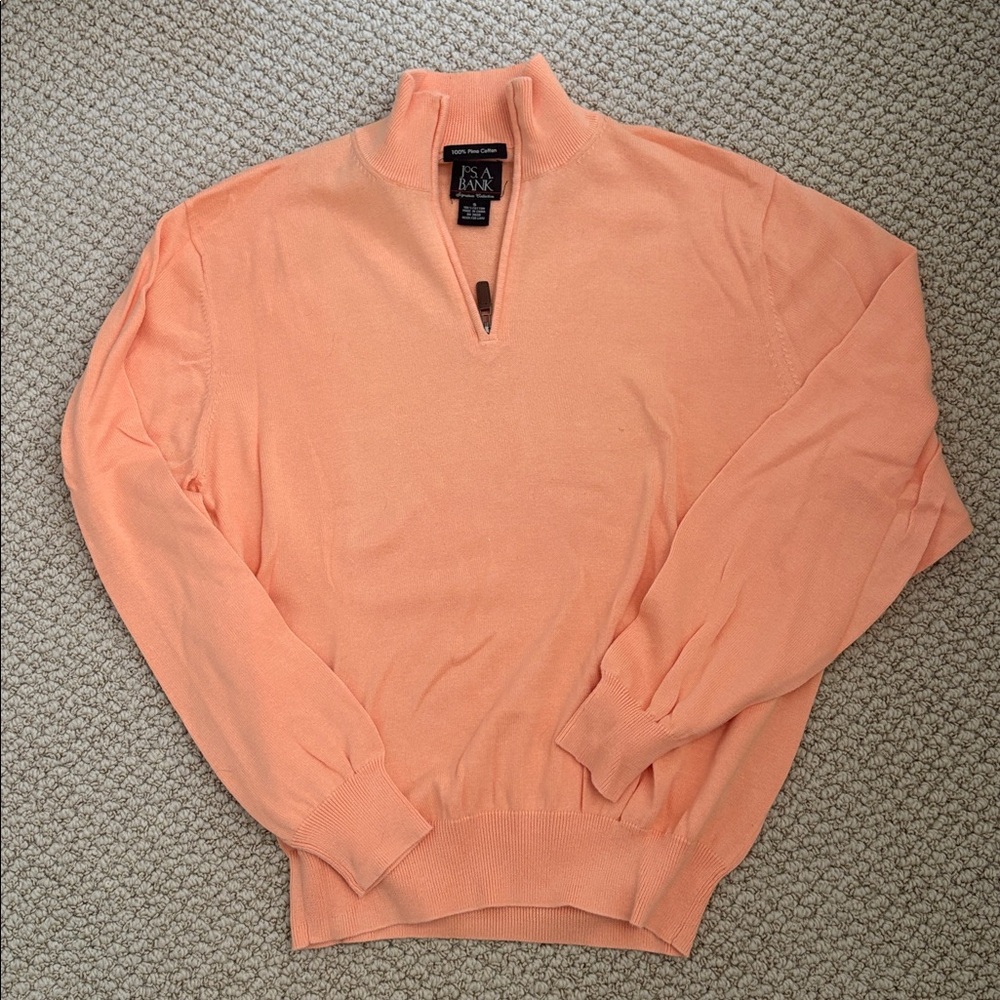 Jos. A. Bank pale orange  Zip Up Sweater